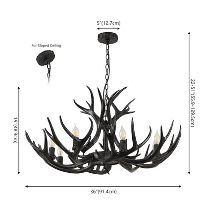 Eldora 8-Light Adjustable Resin Antler LED Chandelier