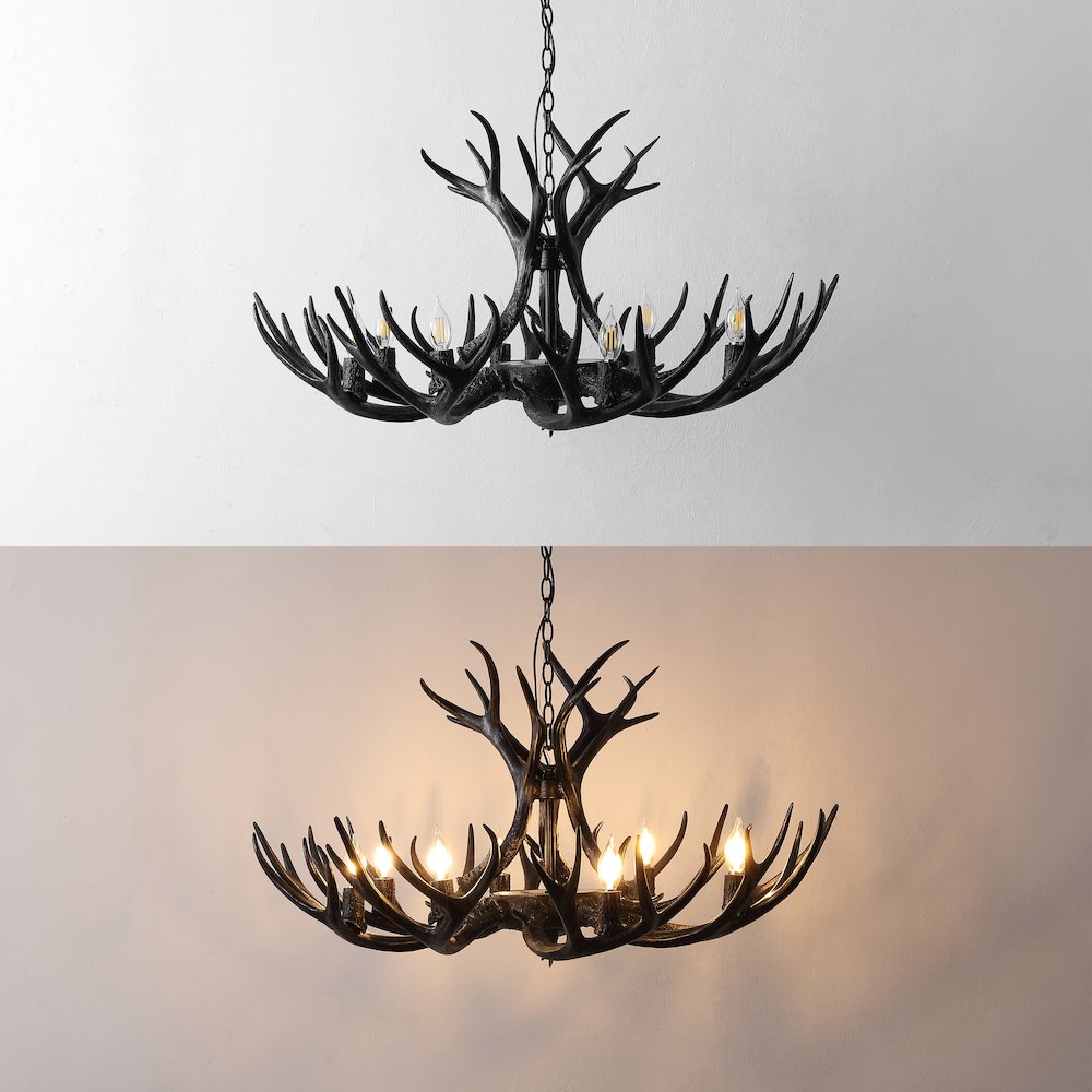 Eldora 8-Light Adjustable Resin Antler LED Chandelier