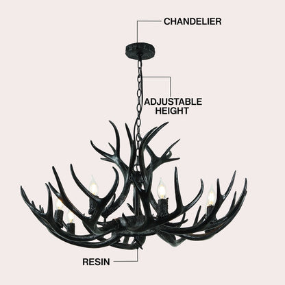 Eldora 8-Light Adjustable Resin Antler LED Chandelier