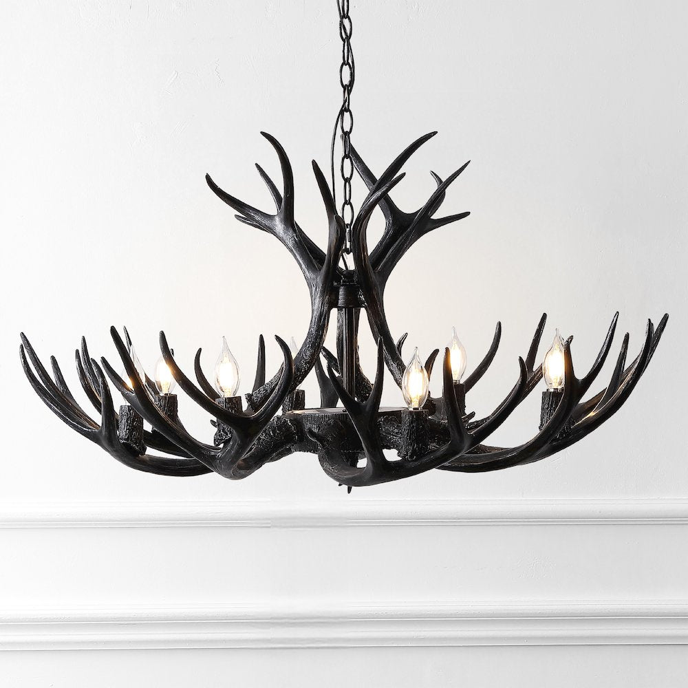 Eldora 8-Light Adjustable Resin Antler LED Chandelier