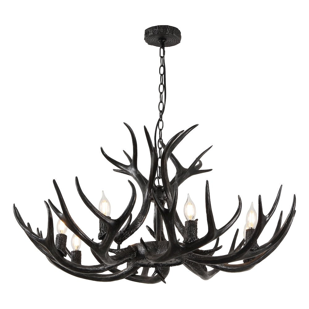 Eldora 8-Light Adjustable Resin Antler LED Chandelier