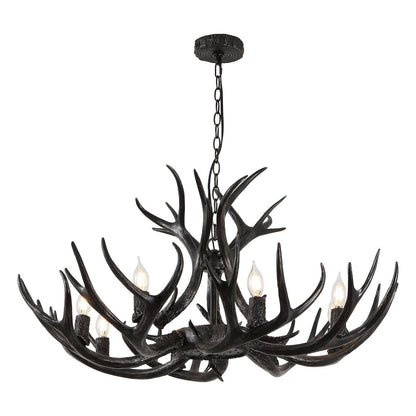 Eldora 8-Light Adjustable Resin Antler LED Chandelier