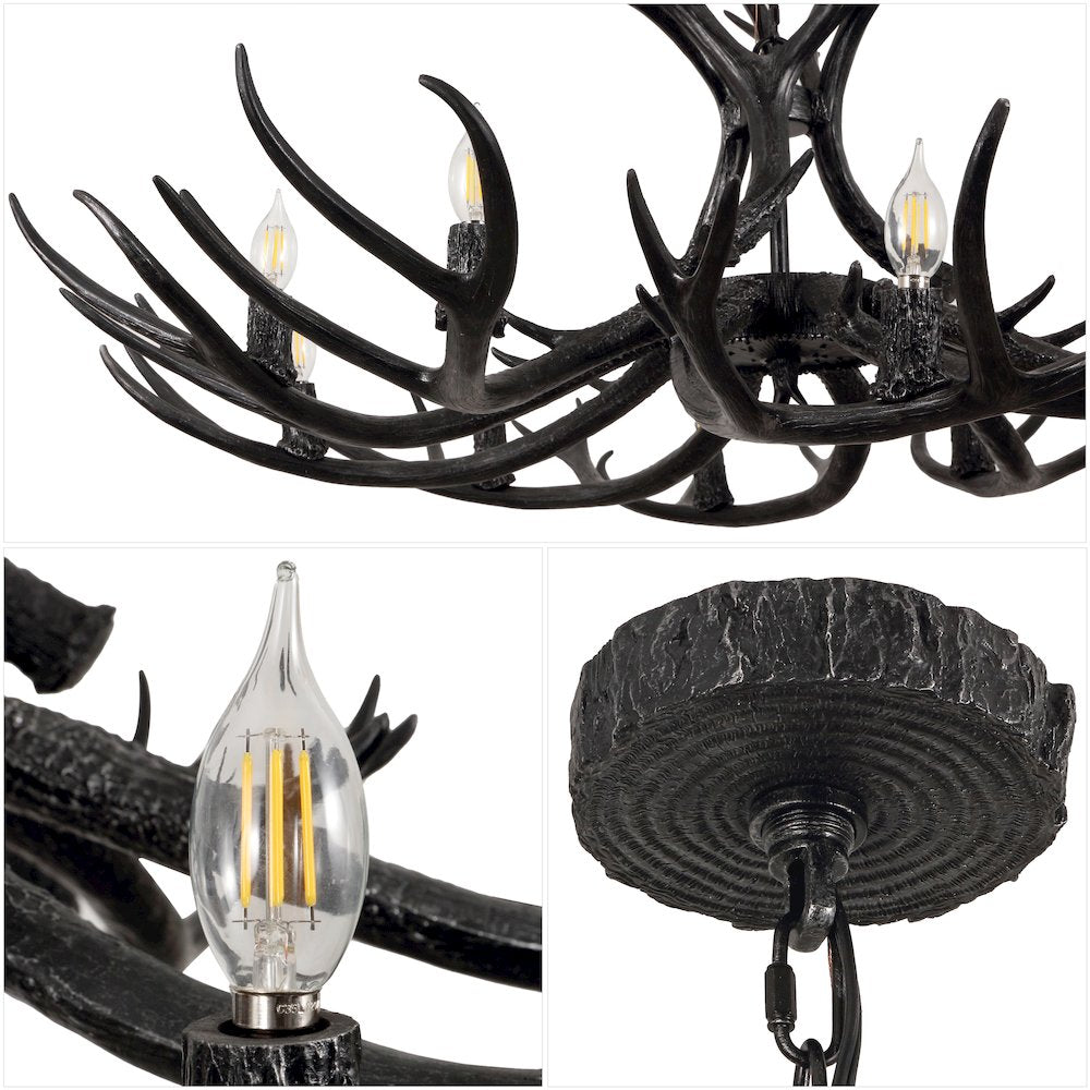 Eldora 10-Light Adjustable Resin Antler LED Chandelier