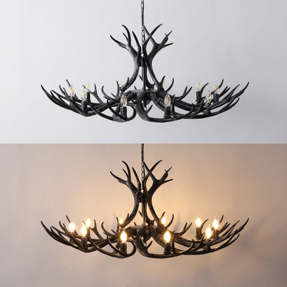 Eldora 10-Light Adjustable Resin Antler LED Chandelier