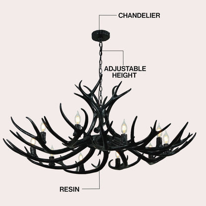 Eldora 10-Light Adjustable Resin Antler LED Chandelier