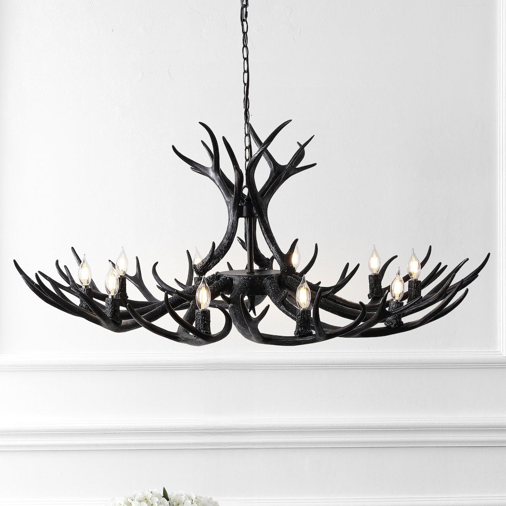 Eldora 10-Light Adjustable Resin Antler LED Chandelier