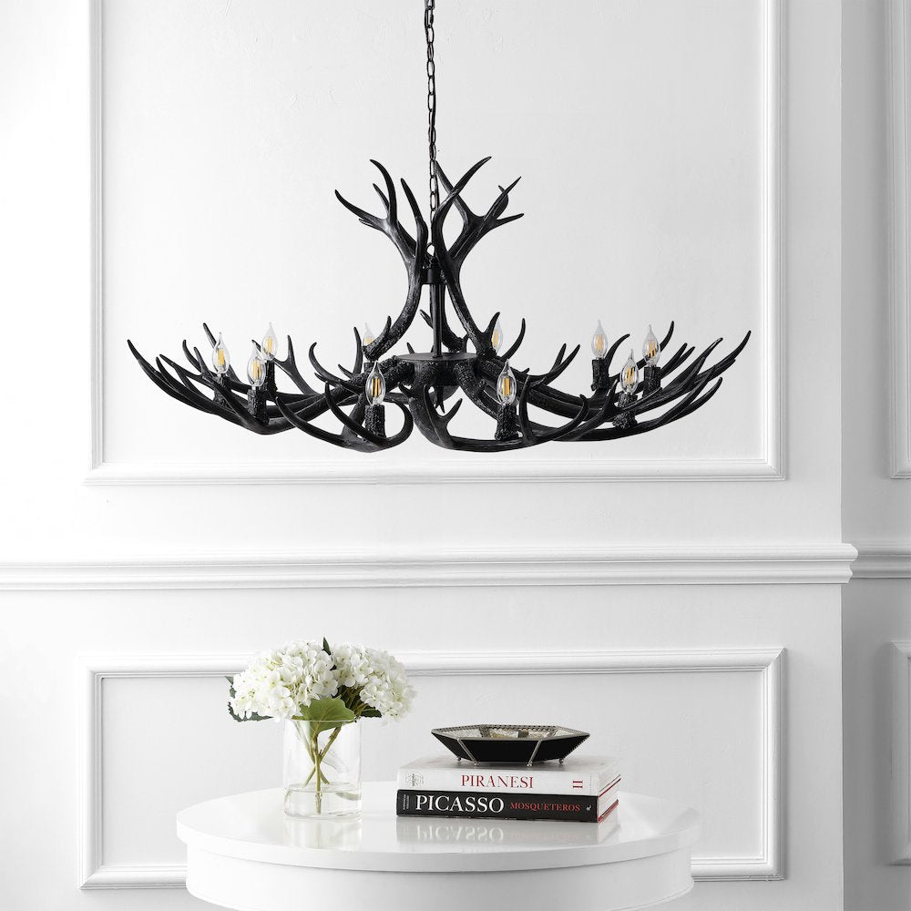 Eldora 10-Light Adjustable Resin Antler LED Chandelier
