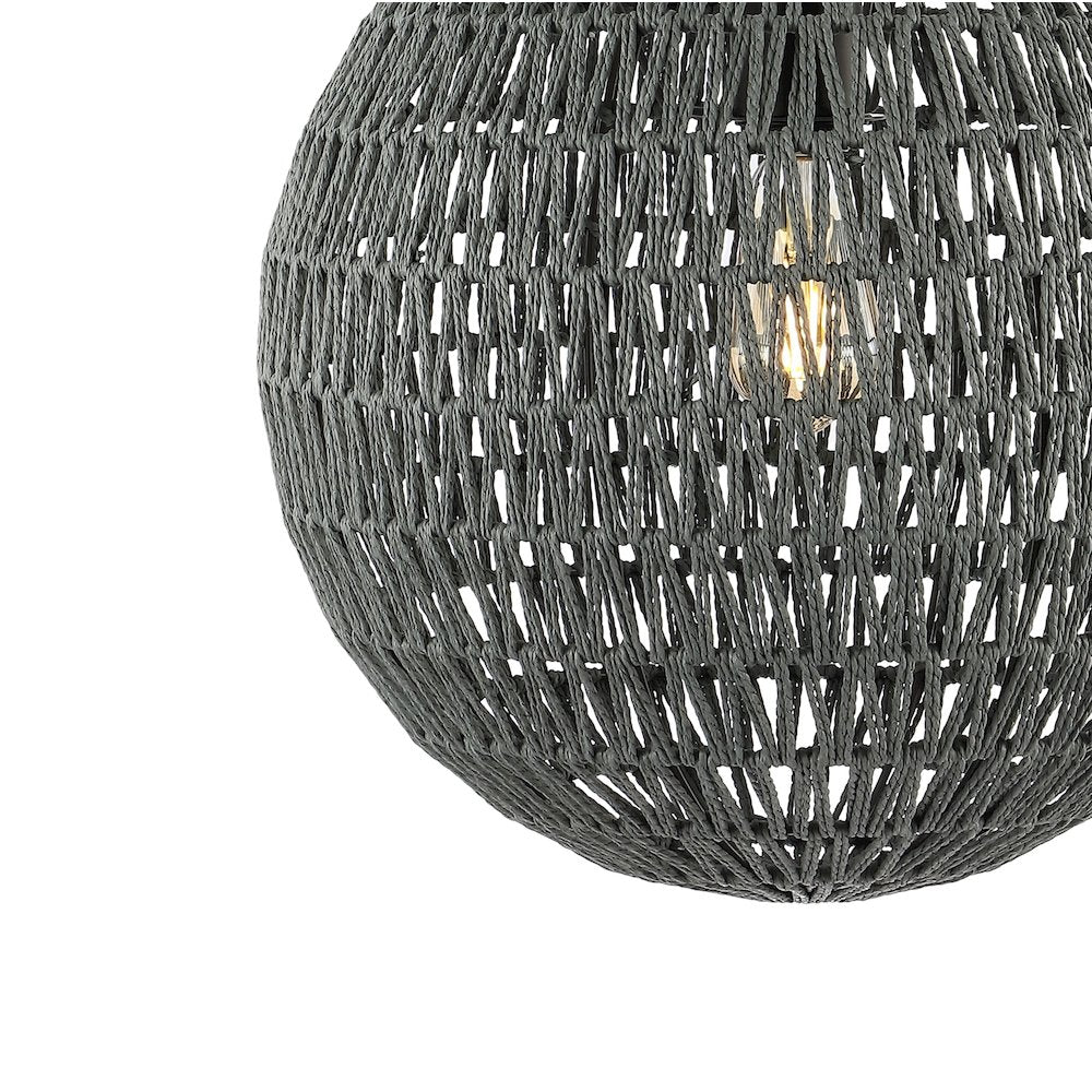 Luna Bohemian Modern Woven Rattaniron Led Pendant