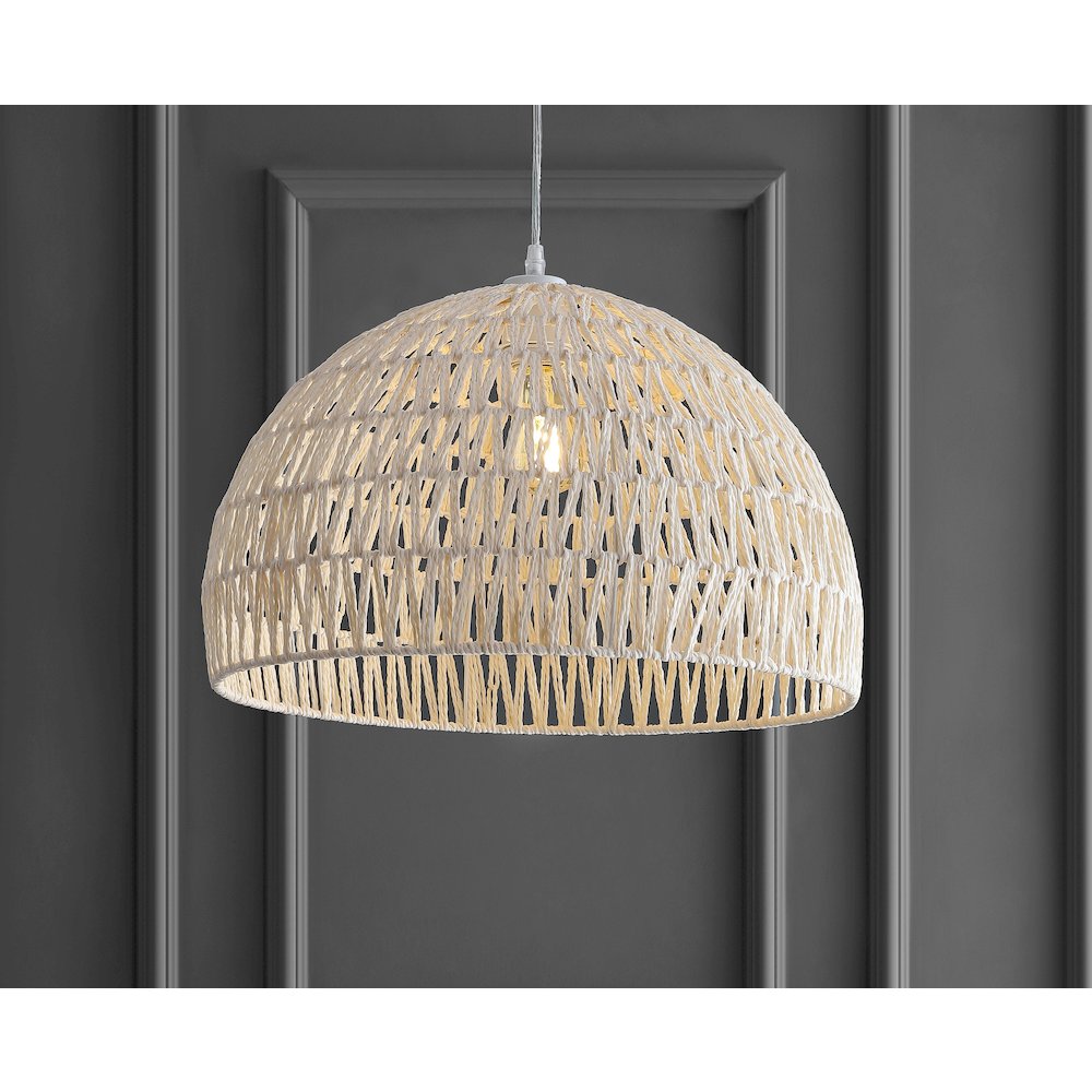 Campana Bohemian Modern Woven Rattaniron Led Pendant