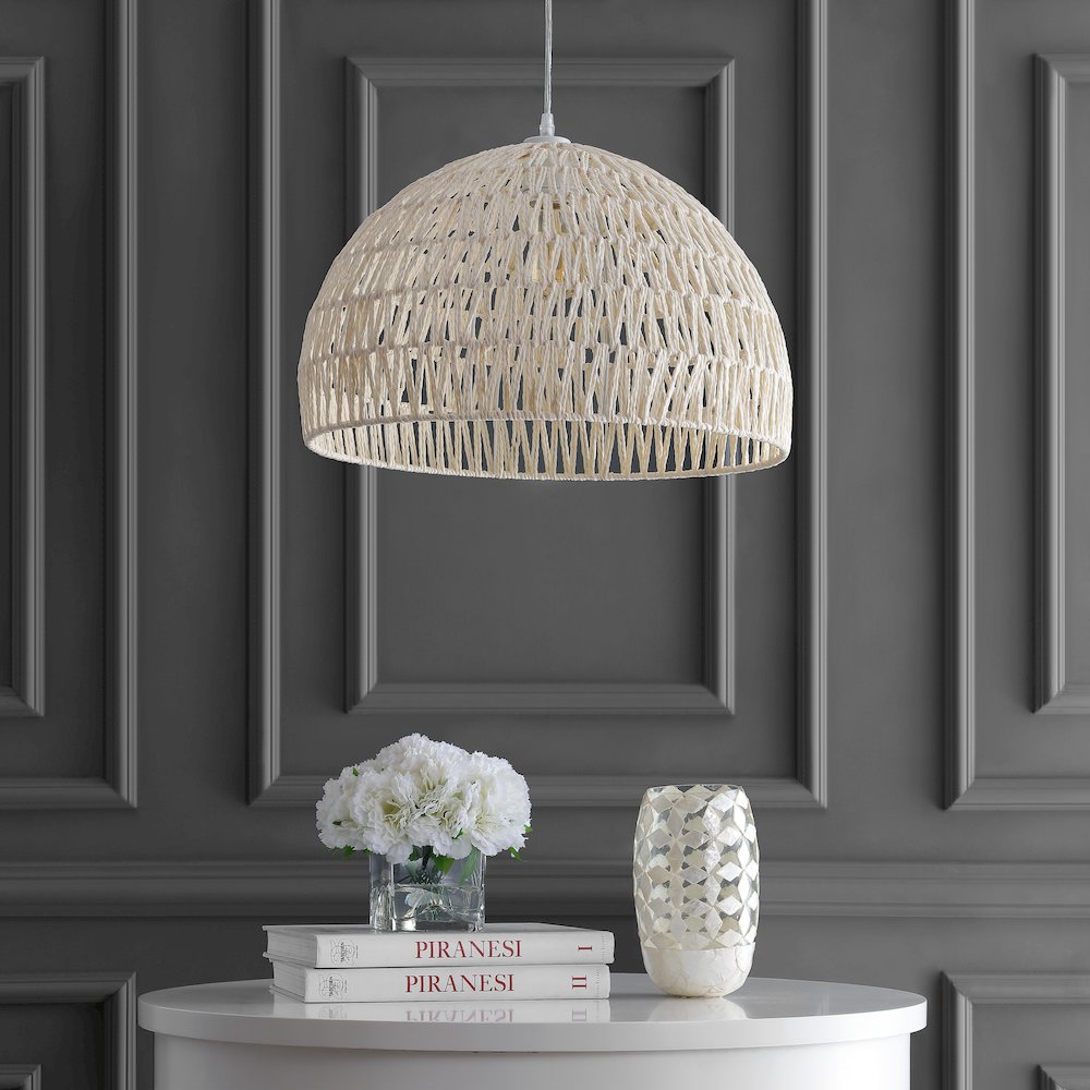 Campana Bohemian Modern Woven Rattaniron Led Pendant
