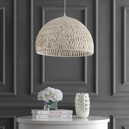Campana Bohemian Modern Woven Rattaniron Led Pendant
