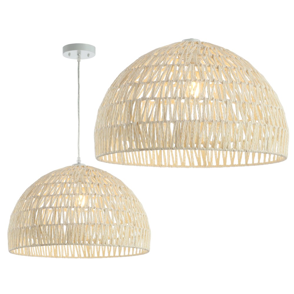 Campana Bohemian Modern Woven Rattaniron Led Pendant