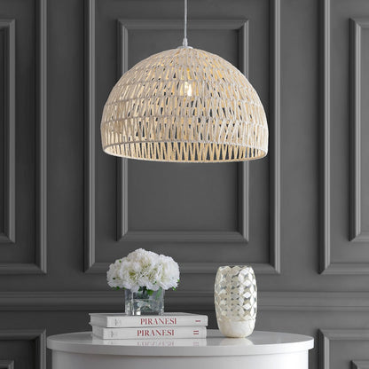 Campana Bohemian Modern Woven Rattaniron Led Pendant