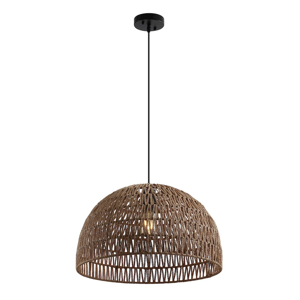 Campana 1-Light Bohemian Modern Woven Rope/Iron LED Pendant,