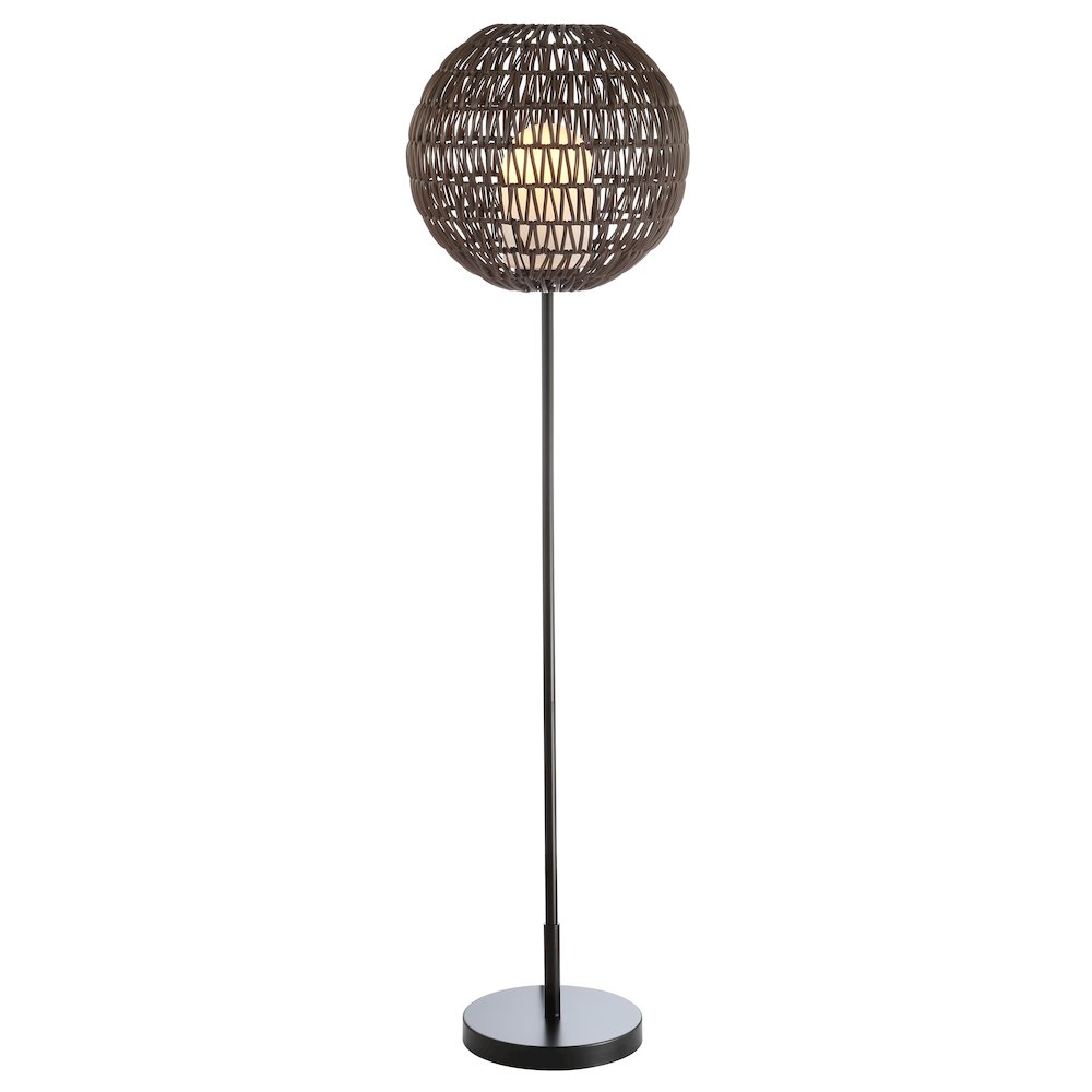 Bea Outdoor Woven Globe Led Floor Lamp