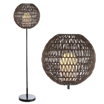 Bea Outdoor Woven Globe Led Floor Lamp
