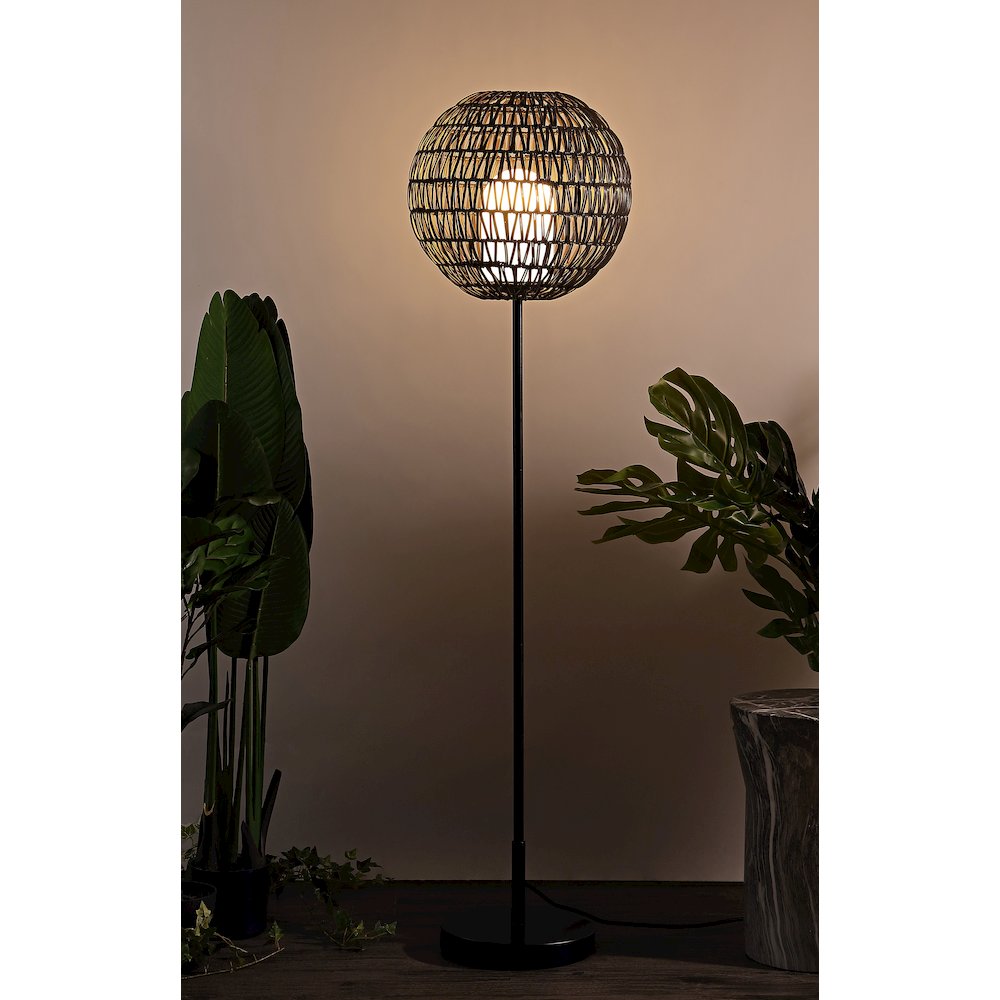 Bea Outdoor Woven Globe Led Floor Lamp