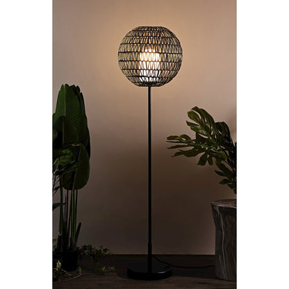 Bea Outdoor Woven Globe Led Floor Lamp