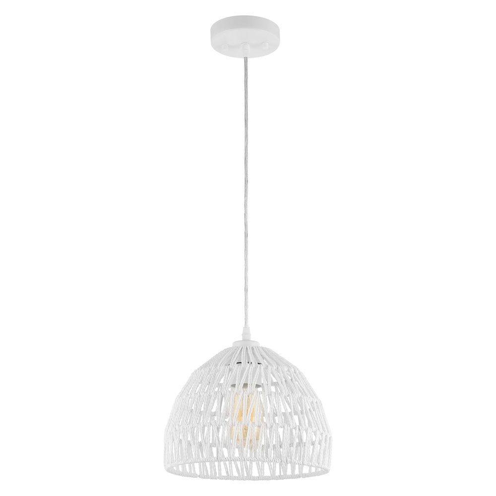 Campana 1-Light Bohemian Modern Woven Rope/Iron Led Pendant