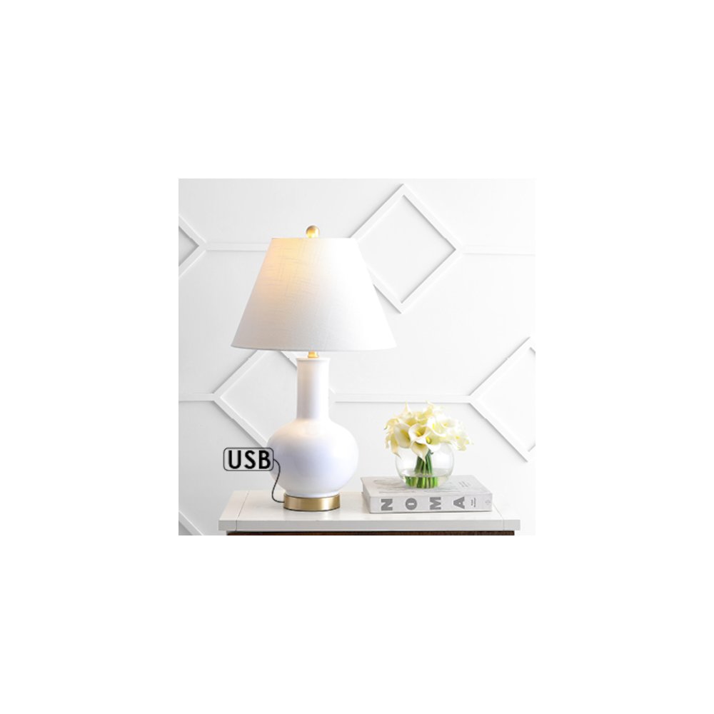 Han Ceramiciron Contemporary Usb Charging Led Table Lamp