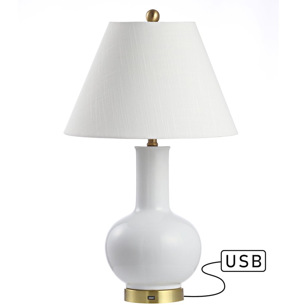 Han Ceramiciron Contemporary Usb Charging Led Table Lamp