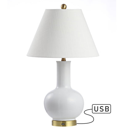 Han Ceramiciron Contemporary Usb Charging Led Table Lamp