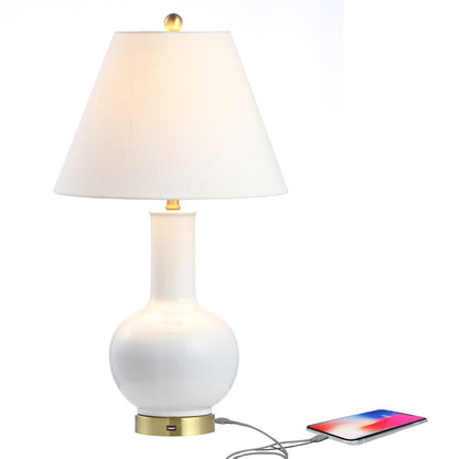 Han Ceramiciron Contemporary Usb Charging Led Table Lamp