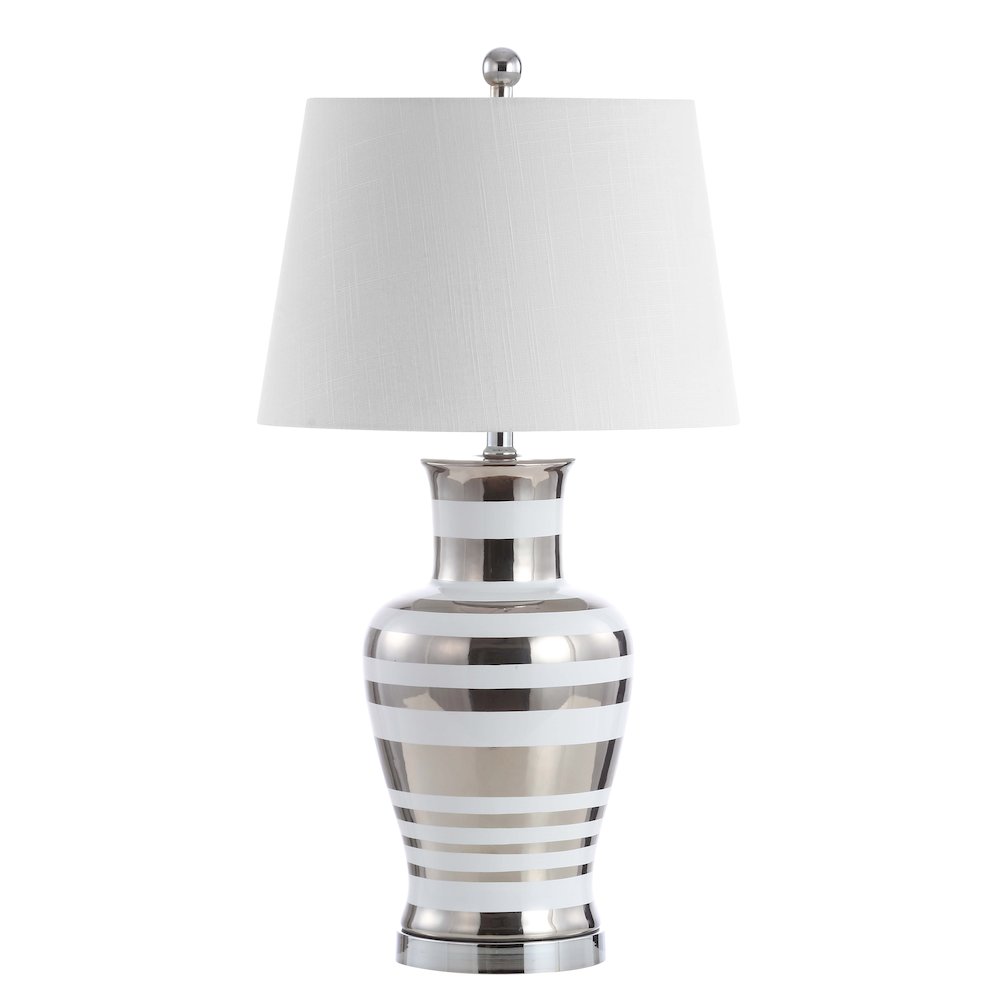 Zilar Striped Ceramiciron Classic Modern Led Table Lamp