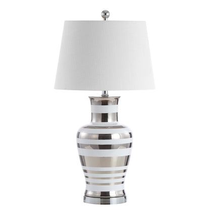 Zilar Striped Ceramiciron Classic Modern Led Table Lamp