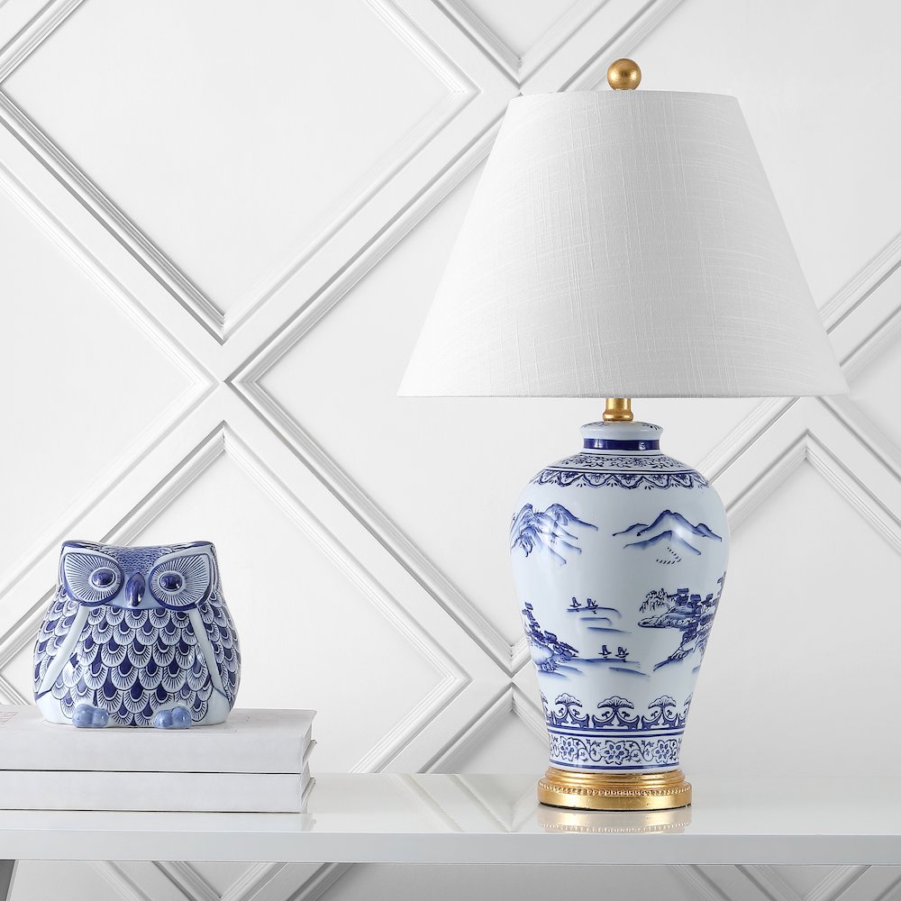 Zhou Ceramiciron Traditional Cottage Led Table Lamp