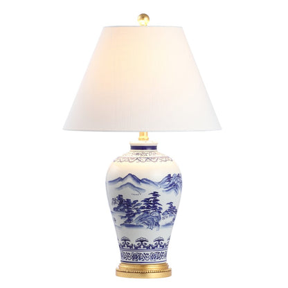 Zhou Ceramiciron Traditional Cottage Led Table Lamp