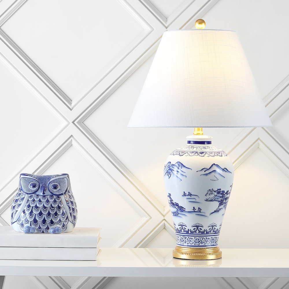 Zhou Ceramiciron Traditional Cottage Led Table Lamp