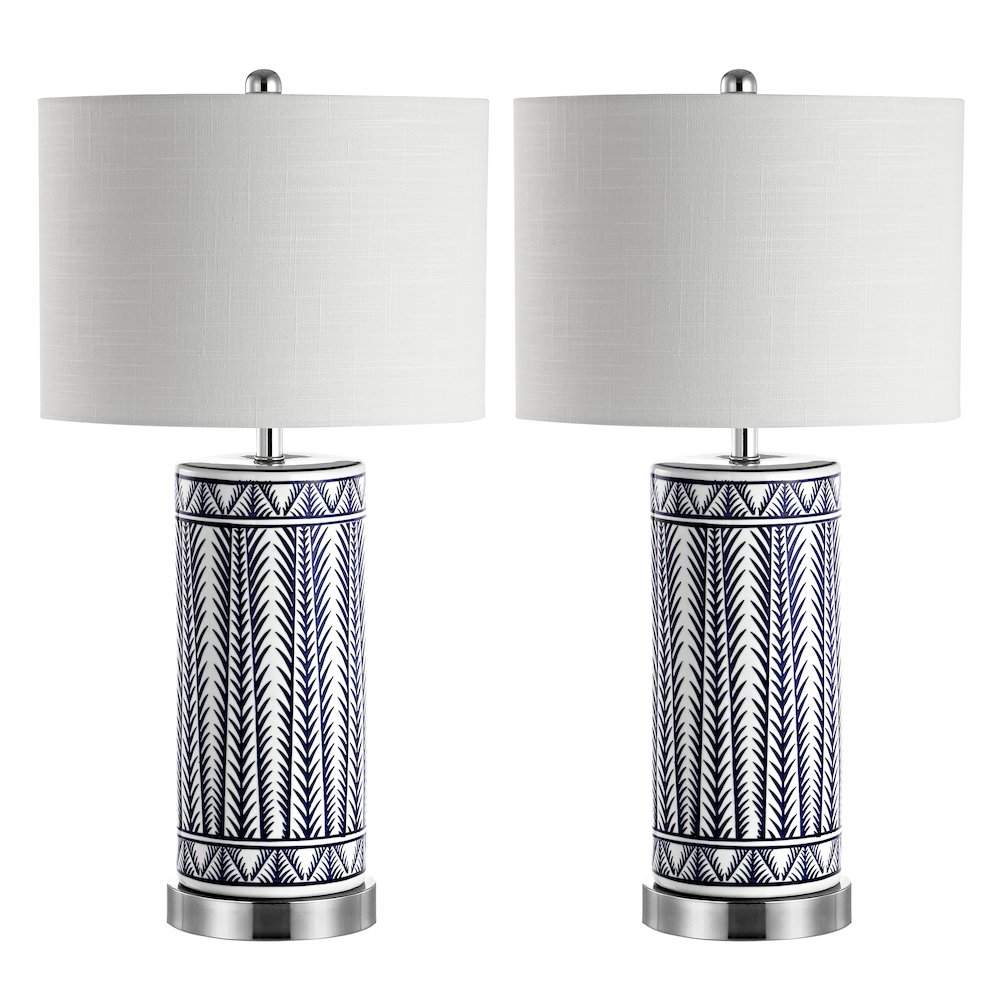 Sulka Ceramiciron Contemporary Usb Charging Led Table Lamp (Set Of 2)