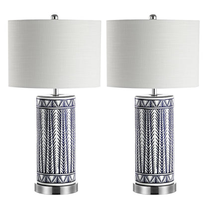 Sulka Ceramiciron Contemporary Usb Charging Led Table Lamp (Set Of 2)