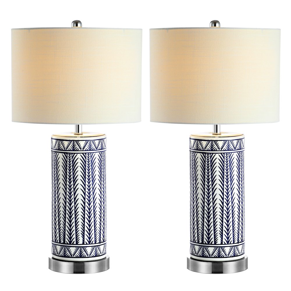 Sulka Ceramiciron Contemporary Usb Charging Led Table Lamp (Set Of 2)