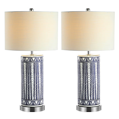 Sulka Ceramiciron Contemporary Usb Charging Led Table Lamp (Set Of 2)
