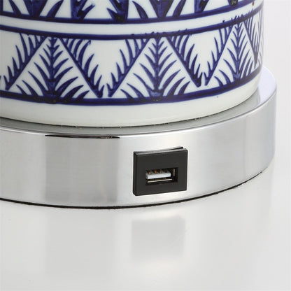 Sulka Ceramiciron Contemporary Usb Charging Led Table Lamp (Set Of 2)
