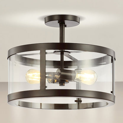Herndon Iron/Glass Modern Led Flush Mount