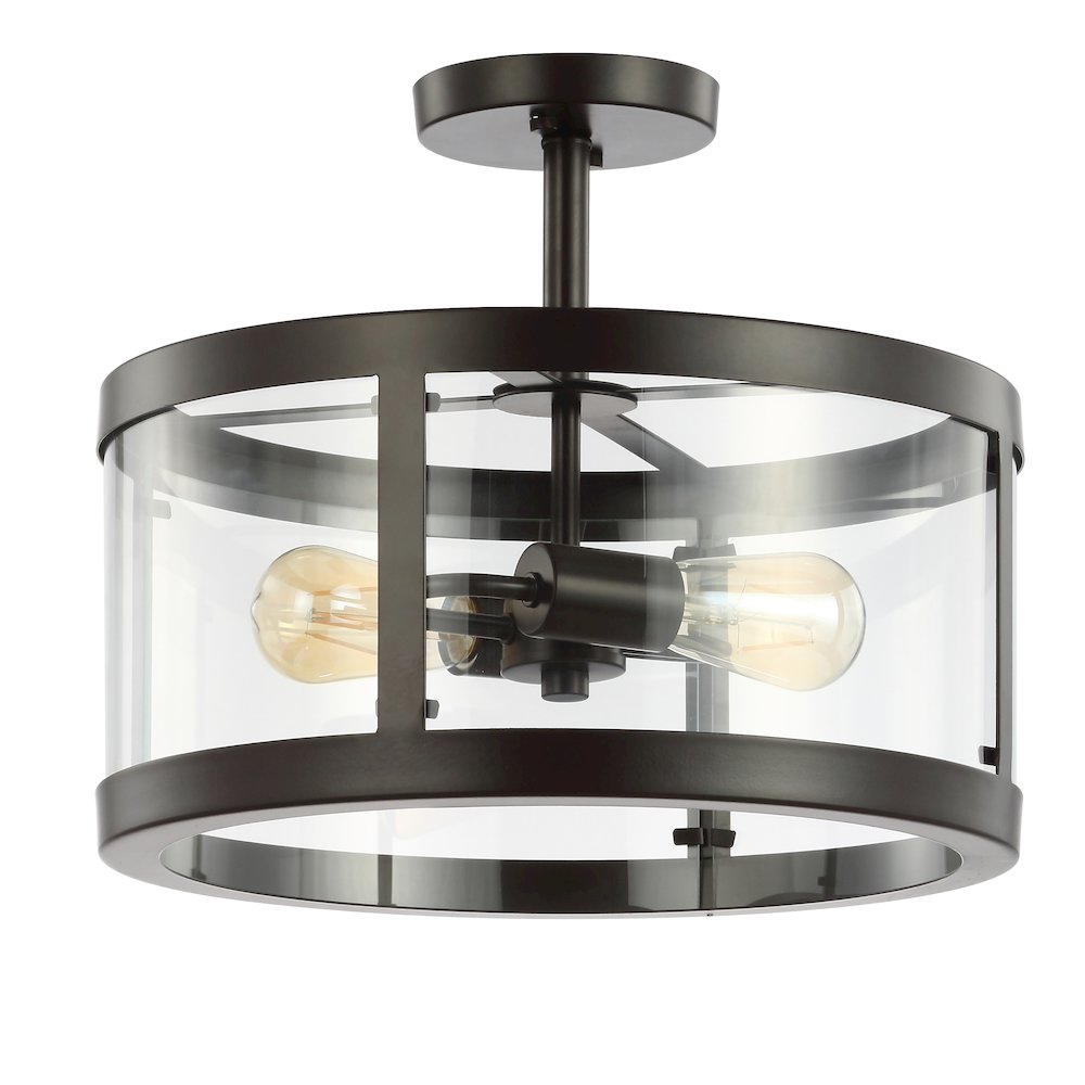 Herndon Iron/Glass Modern Led Flush Mount