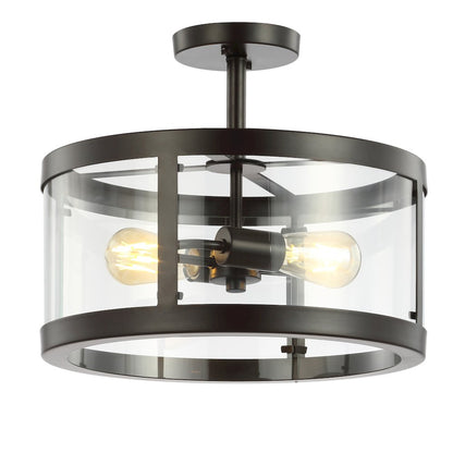 Herndon Iron/Glass Modern Led Flush Mount