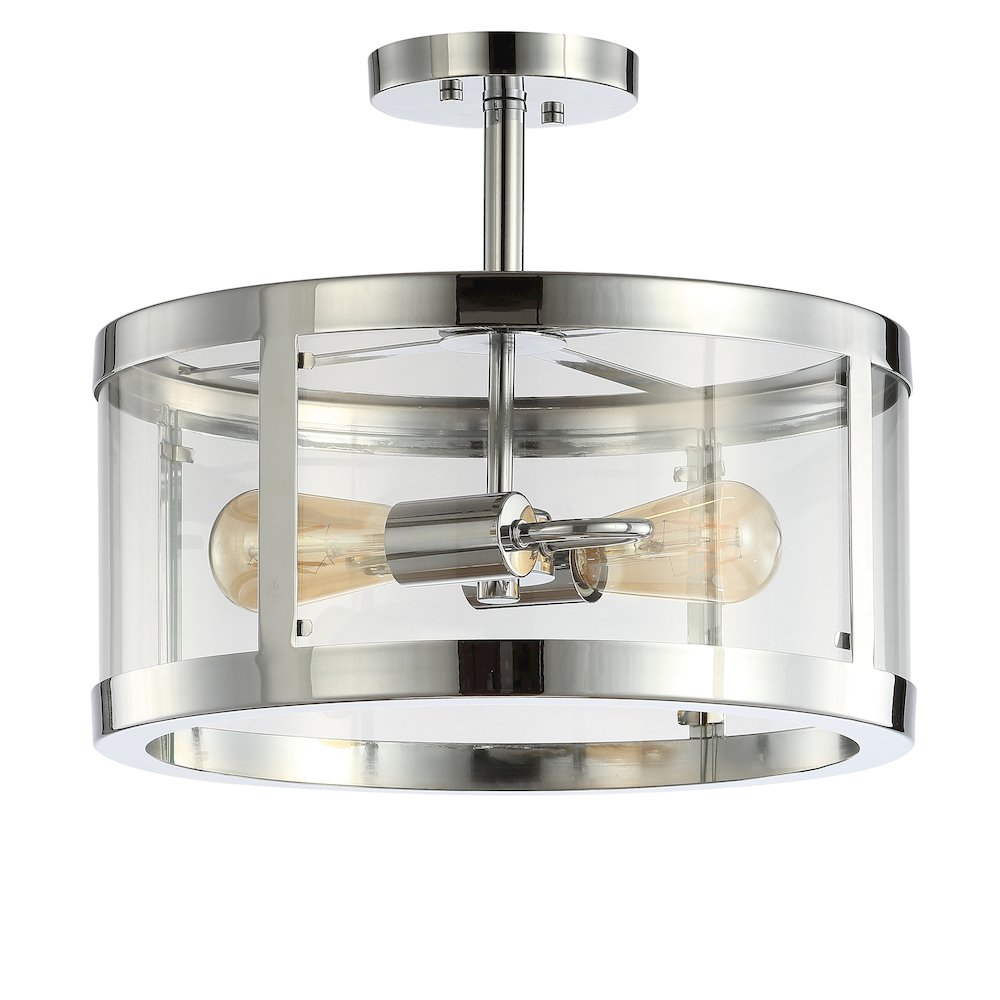 Herndon Iron/Glass Modern Led Flush Mount