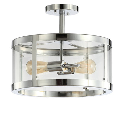Herndon Iron/Glass Modern Led Flush Mount