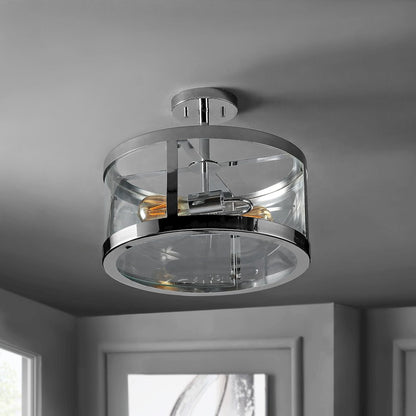 Herndon Iron/Glass Modern Led Flush Mount