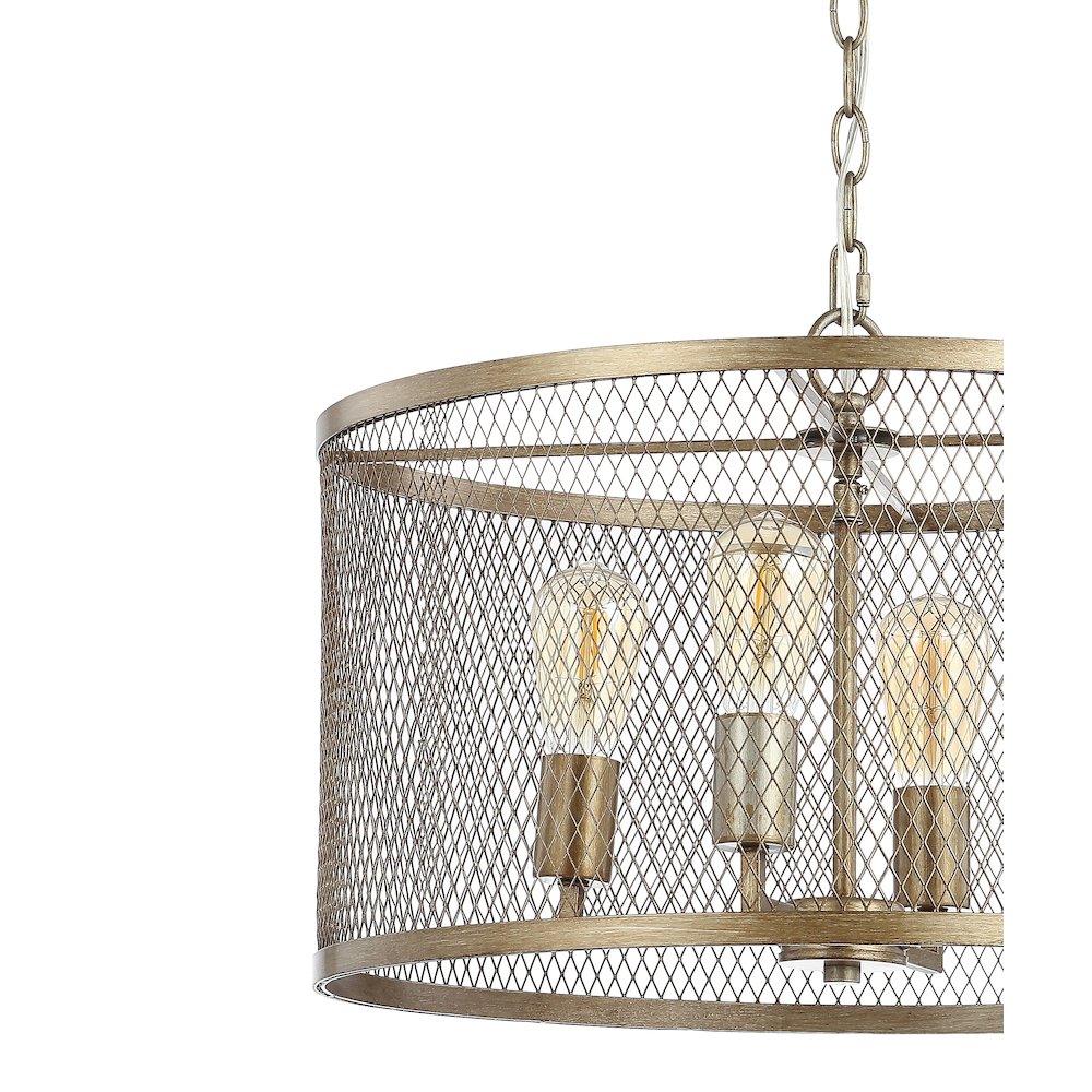 Pen Iron Adjustable Industrial Mesh Led Pendant