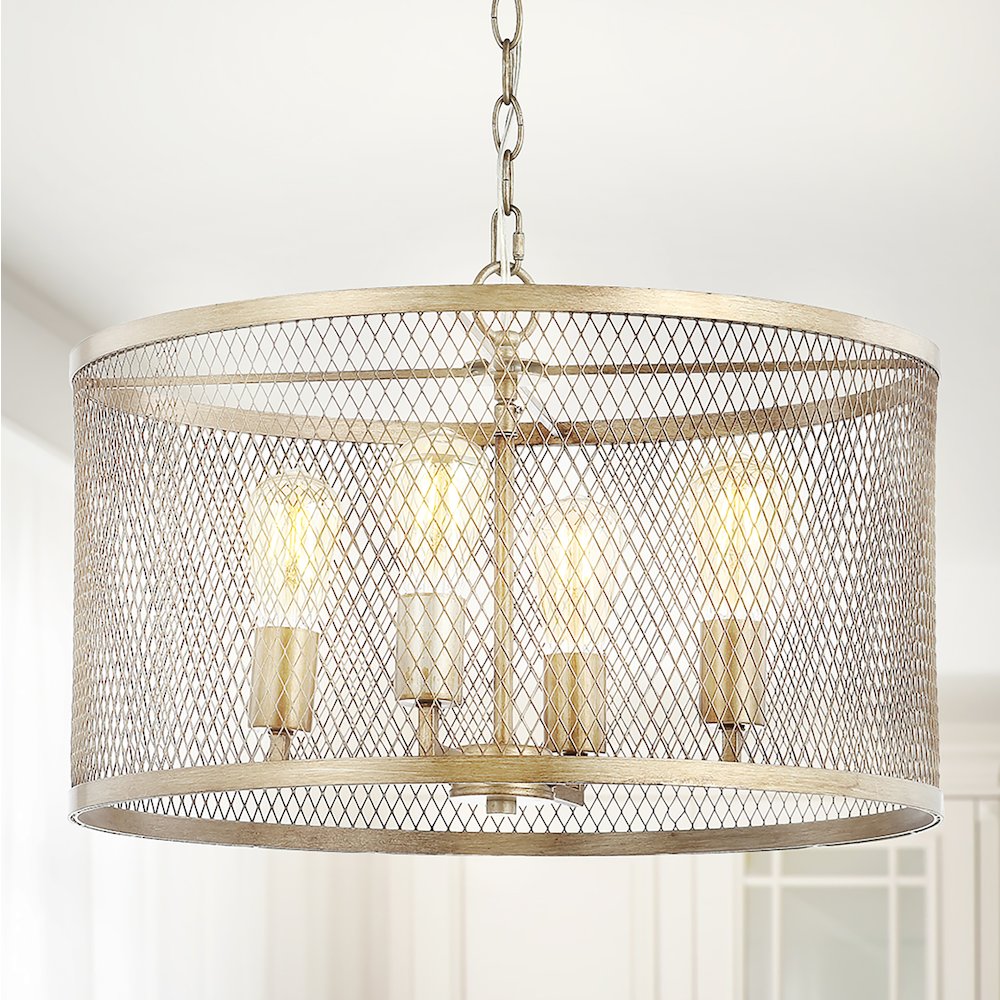 Pen Iron Adjustable Industrial Mesh Led Pendant