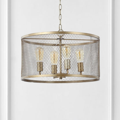 Pen Iron Adjustable Industrial Mesh Led Pendant