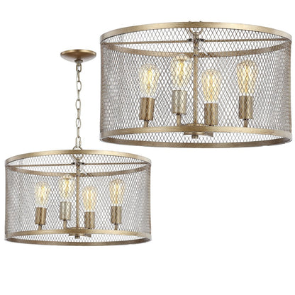 Pen Iron Adjustable Industrial Mesh Led Pendant