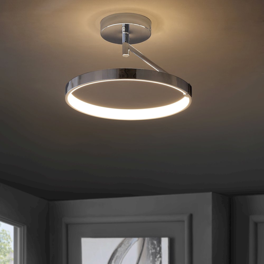 Owen Dimmable Integrated Led Metal Semi Flush Mount