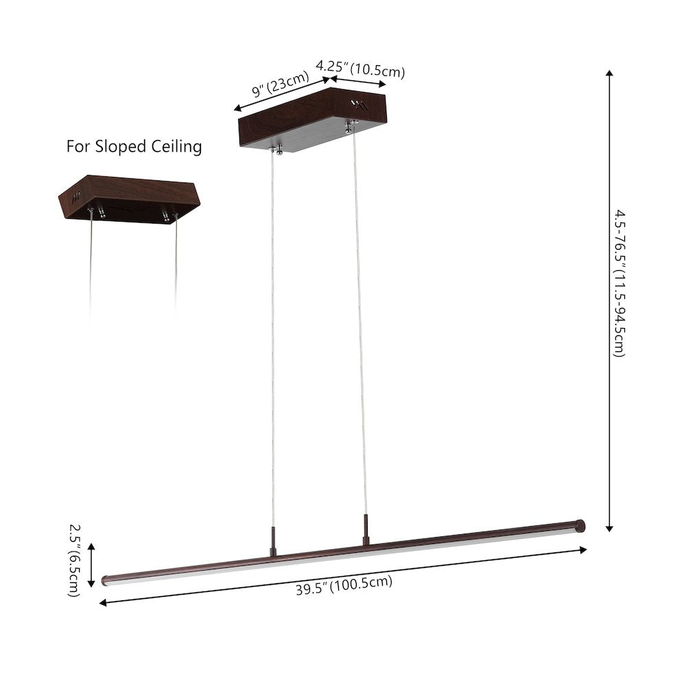 Conley Dimmable Adjustable Integrated Led Metal Linear Pendant