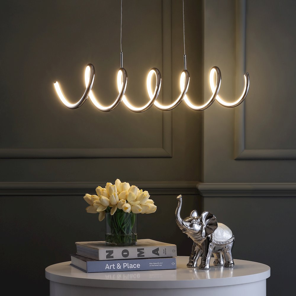 Ali Dimmable Adjustable Integrated Led Metal Linear Pendant